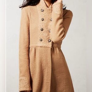 Anthro MOTH Textured Knit Sweater Coat • Double Button Detail • Cozy ~ Size S